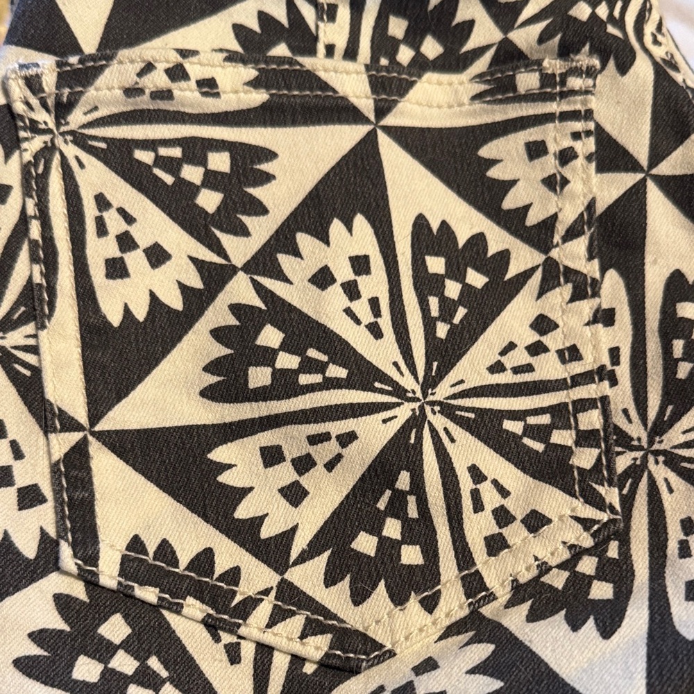 We The Free Just Float On. Geometric Black and White flared jeans. - Picture 9 of 10